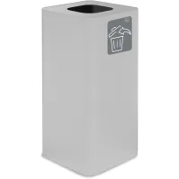 Poubelle design 100 litres blanche avec pictogramme magnétique tous déchets