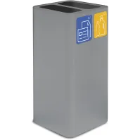 Poubelle design 100 litres grise avec pictogrammes magnétiques.