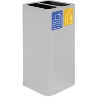 Poubelle design 100 litres blanche avec pictogrammes magnétiques.