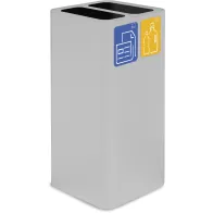 Poubelle design 100 litres blanche avec pictogrammes magnétiques.