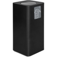 Poubelle design noire 100 litres avec couvercle basculant élégant.