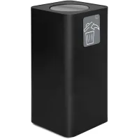 Poubelle design noire 100 litres avec couvercle basculant élégant.