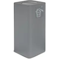 Poubelle design grise 100 litres avec couvercle basculant élégant