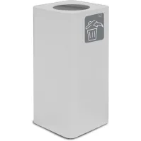 Poubelle design blanche 100 litres avec couvercle basculant élégant