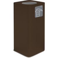 Poubelle design corten 100 litres avec couvercle basculant