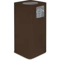 Poubelle design corten 100 litres avec couvercle basculant