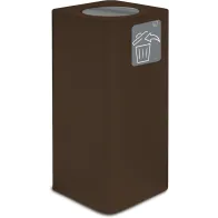 Poubelle design corten 100 litres avec couvercle basculant