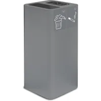 Poubelle cendrier grise 100 litres avec pictogramme magnétique