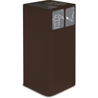 Poubelle cendrier corten 100 litres avec pictogramme magnétique