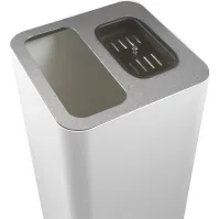 Poubelle cendrier inox brossé 100 litres pour extérieur élégant.