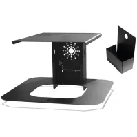 Poubelle noire de 60L avec cendrier élégante et fonctionnelle pour l'extérieur.