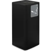 Cendrier extérieur couvert noir en acier design élégant et fonctionnel.