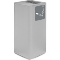 Cendrier extérieur couvert blanc en acier élégant et fonctionnel.