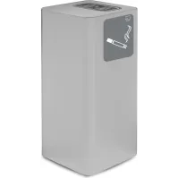 Cendrier extérieur couvert blanc en acier élégant et fonctionnel.