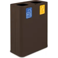 Poubelle tri sélectif 60 litres Corten avec pictogrammes magnétiques