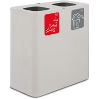 Poubelle tri sélectif blanche 100 litres avec pictogrammes magnétiques
