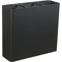 Poubelle tri sélectif 3 flux 60 litres noir avec pictogrammes