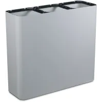Poubelle tri sélectif 3 flux 60 litres grise avec pictogrammes