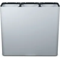 Poubelle tri sélectif 3 flux grise avec pictogrammes magnétiques
