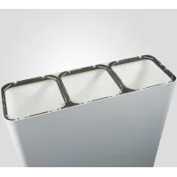 Poubelle tri sélectif blanche 3 flux avec pictogrammes magnétiques