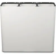 Poubelle tri sélectif 3 flux blanche avec pictogrammes magnétiques
