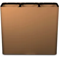 Poubelle tri sélectif 3 flux 60L couleur Corten avec pictogrammes magnétiques.