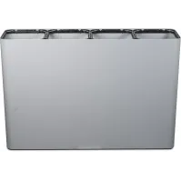 Poubelle grise 4 flux pour tri sélectif avec pictogrammes magnétiques