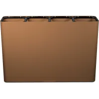 Poubelle tri sélectif 4 flux 60 litres couleur Corten avec pictogrammes.