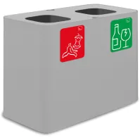 Poubelle tri sélectif 70 litres blanche avec pictogrammes magnétiques.