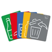 Poubelle tri sélectif 2 flux 70 litres blanche avec pictogrammes