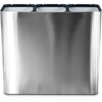 Poubelle 3 flux inox 100 litres avec pictogrammes magnétiques