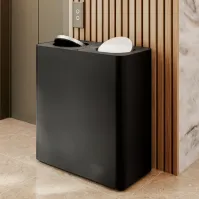 Poubelle 2 flux 100 litres noire avec couvercle basculant