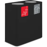 Poubelle 2 flux 100 litres avec couvercle basculant noir