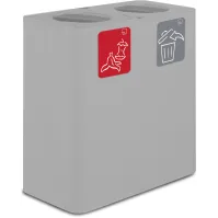 Poubelle tri sélectif 2 flux 100 litres blanche avec couvercle basculant