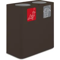 Poubelle tri sélectif 100 litres couleur Corten avec couvercle basculant.