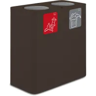 Poubelle tri sélectif 100 litres couleur Corten avec couvercle basculant.