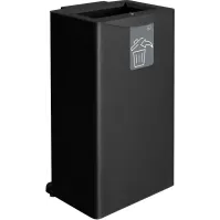 Poubelle tri sélectif 90 litres acier vue avant avec ouverture frontale