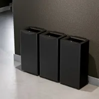 Poubelle tri sélectif acier 90 litres ouverture frontale vue profil