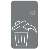 Poubelle tri sélectif 90 litres acier vue frontale avec pictogramme gris