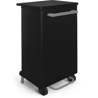 Poubelle cuisine 70 litres noire avec ouverture frontale et roulettes