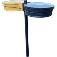 Support sac-poubelle double flux 110L à sceller avec couvercles anthracite et jaune