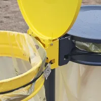 Support sac-poubelle double flux 110L à sceller vue de face