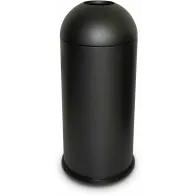 Poubelle design noire ronde 68 litres avec ouverture dôme