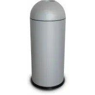 Poubelle design grise ronde 68 litres ouverture dôme pratique