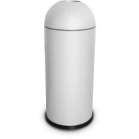 Poubelle design ronde blanche 68 litres avec ouverture dôme