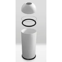 Poubelle design blanche ronde 68 litres ouverture dôme pratique