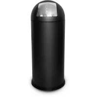 Poubelle design noire 68 litres avec couvercle dôme basculant