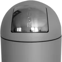 Poubelle grise ronde 68 litres ouverture dôme bascule design