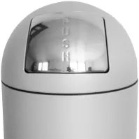 Poubelle design ronde blanche 68 litres ouverture dôme bascule