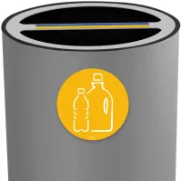 Poubelle tri sélectif gris 100 litres double compartiments acier